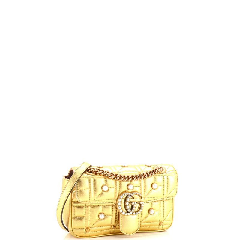 Gucci Pearly Gg Marmont Flap Bag
