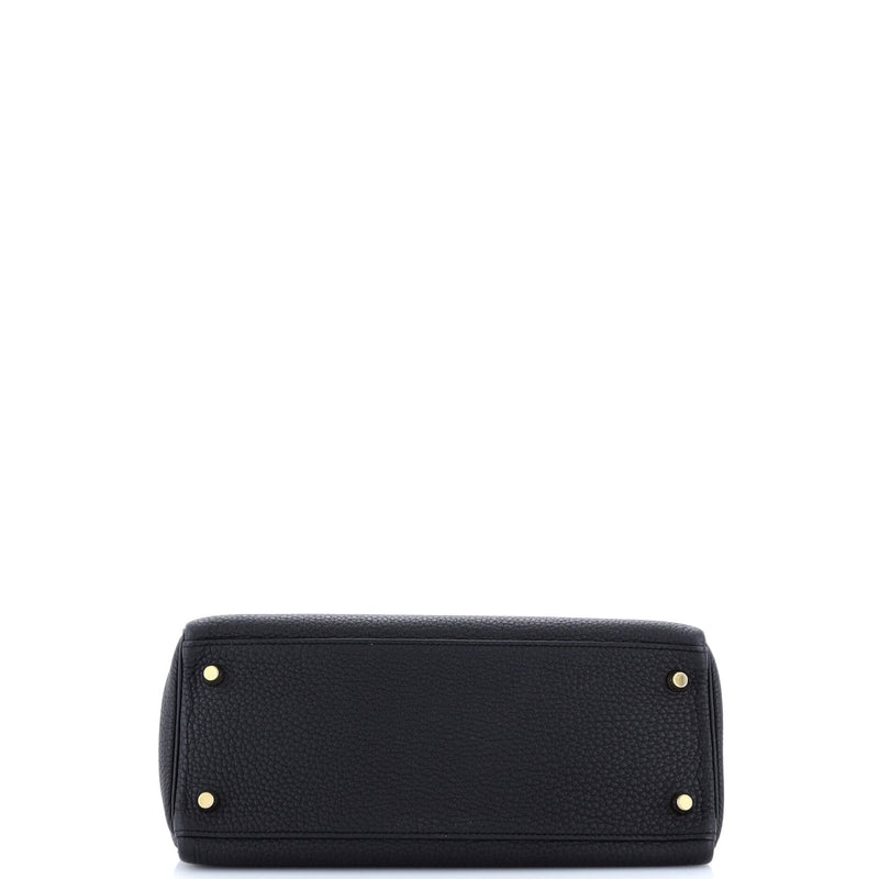 Hermes Kelly Handbag Noir Togo With Gold
