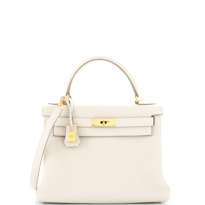 Hermes Kelly Handbag Light Clemence With