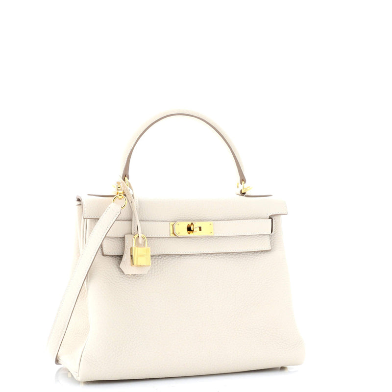 Hermes Kelly Handbag Light Clemence With