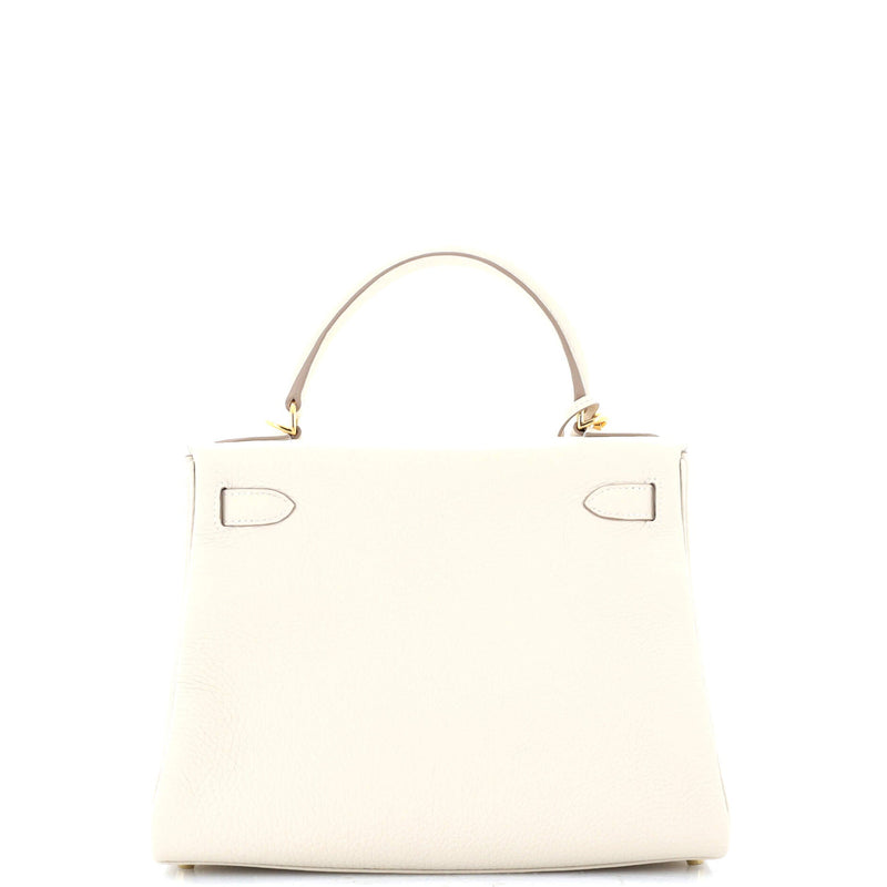 Hermes Kelly Handbag Light Clemence With