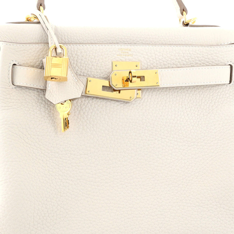 Hermes Kelly Handbag Light Clemence With