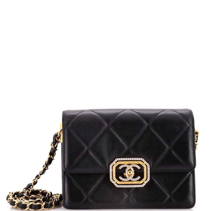 Chanel Crystal Geometric Frame Cc Flap