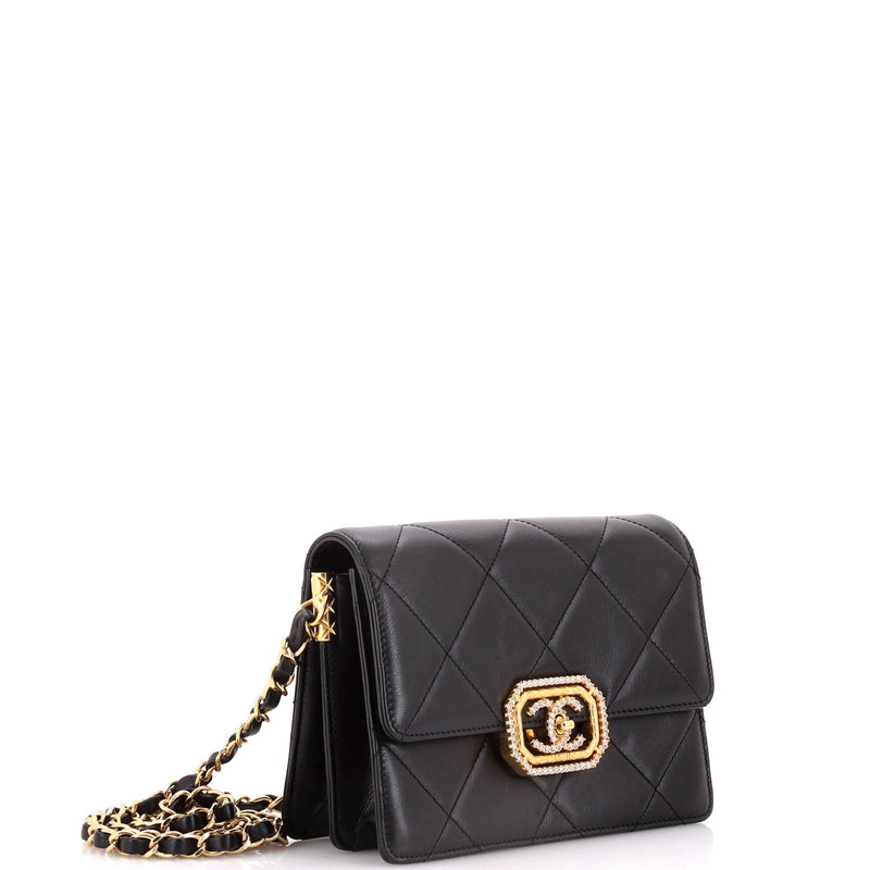 Chanel Crystal Geometric Frame Cc Flap