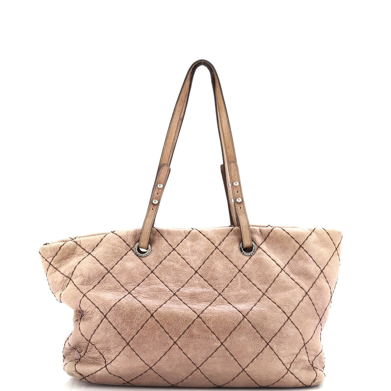 Chanel On The Road Tote Quilted Leather