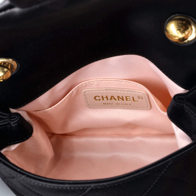 Chanel Oval Logo Chain Handle Flap Bag