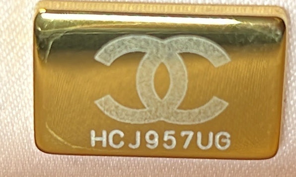 Chanel Oval Logo Chain Handle Flap Bag