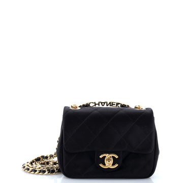 Chanel Oval Logo Chain Handle Flap Bag