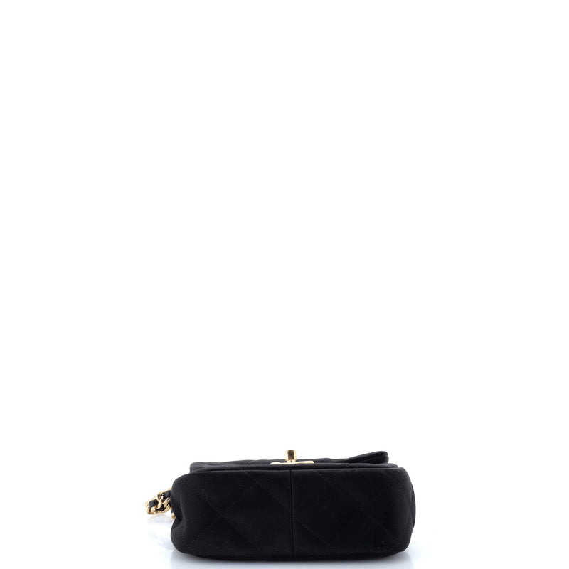 Chanel Oval Logo Chain Handle Flap Bag