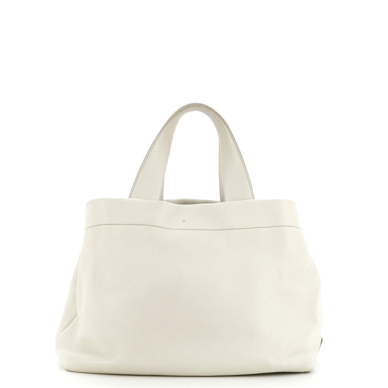 Prada Logo Tote Perforated Leather