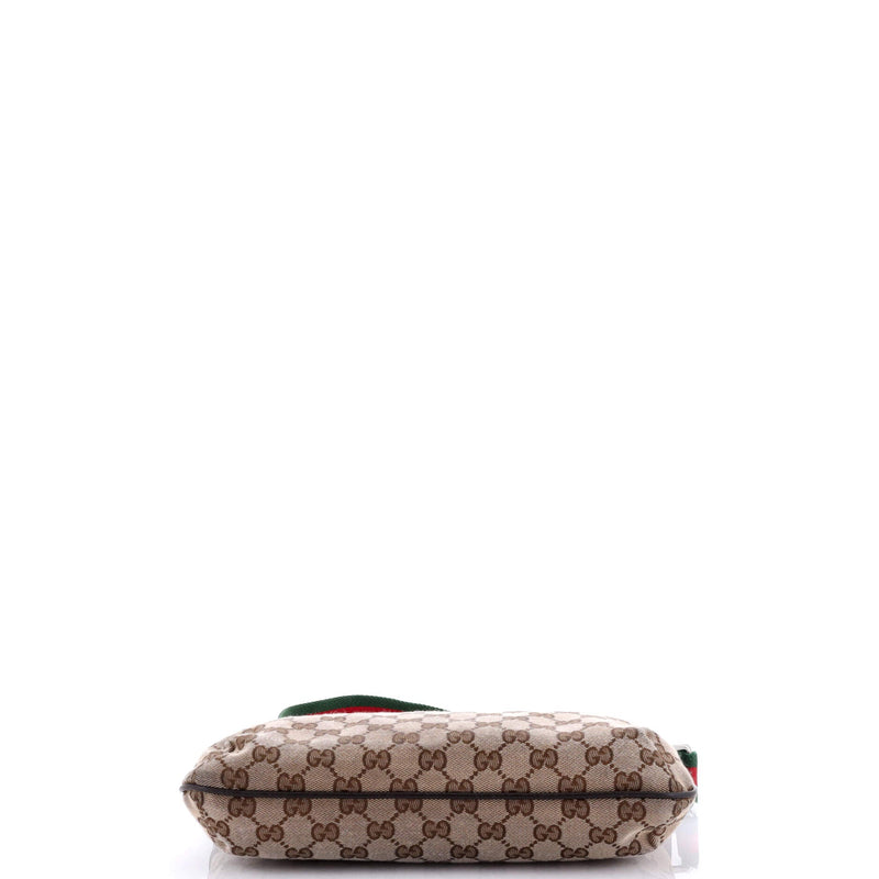 Gucci Web Strap Messenger Bag Gg Canvas