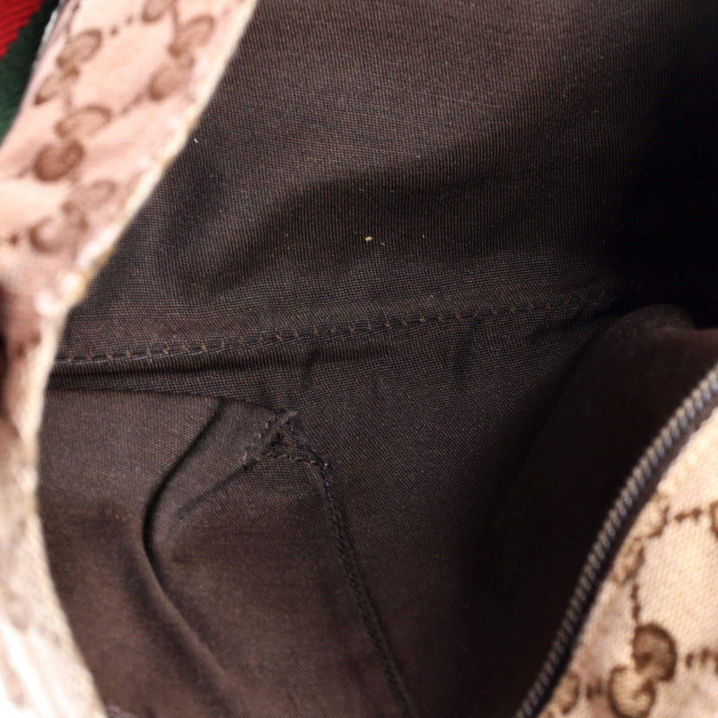 Gucci Web Strap Messenger Bag Gg Canvas