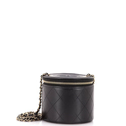 Chanel Cc Round Vanity Case With Chain