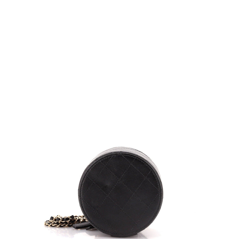 Chanel Cc Round Vanity Case With Chain