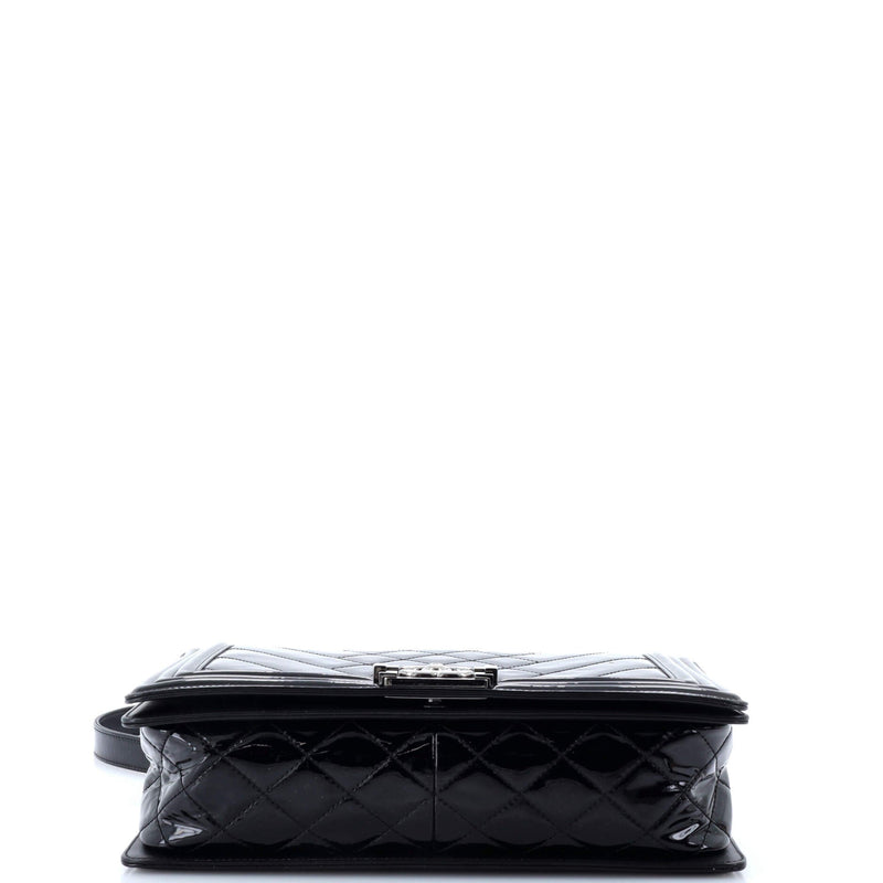 Chanel Boy Flap Bag Chevron Patent New