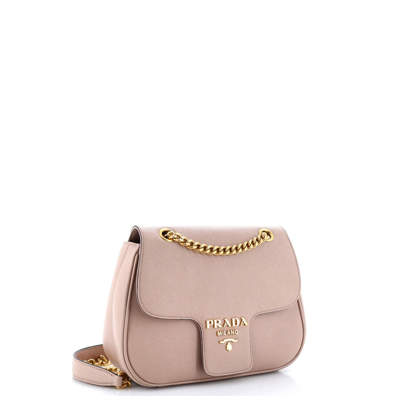 Prada Pattina Flap Shoulder Bag Saffiano