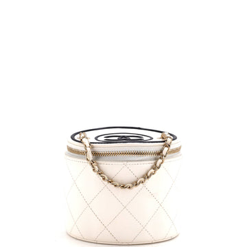 Chanel Cc Round Vanity Case With Chain