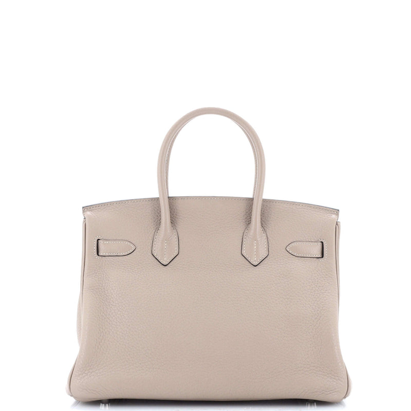 Hermes Birkin Handbag Grey Clemence With