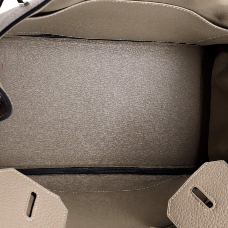 Hermes Birkin Handbag Grey Clemence With