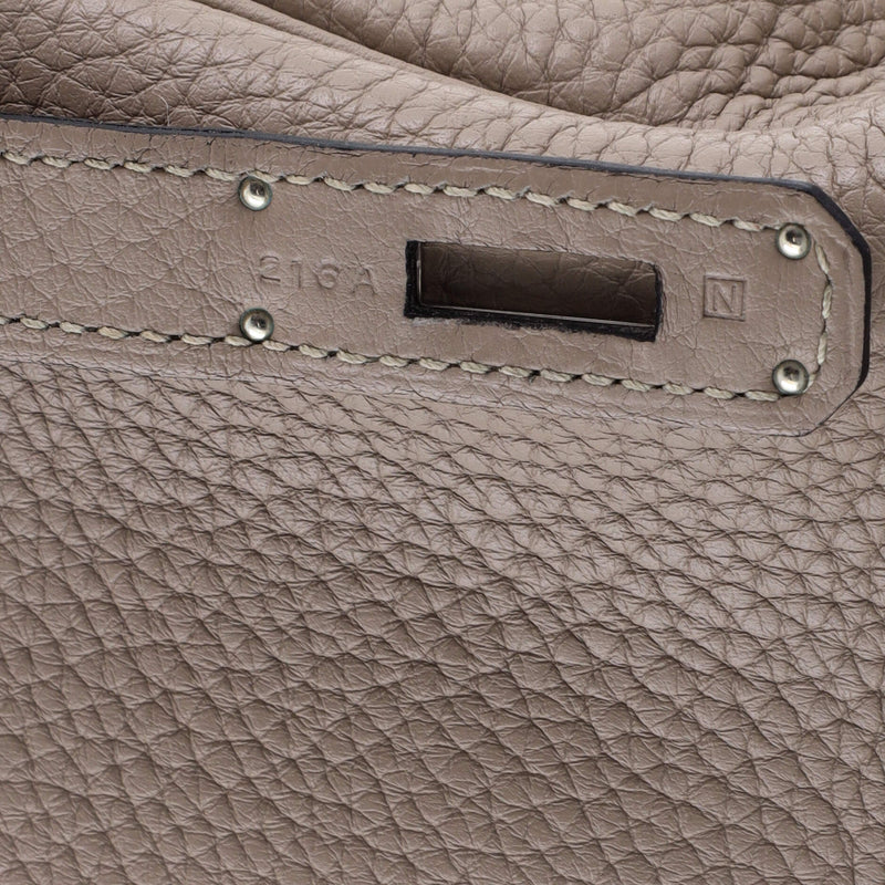 Hermes Birkin Handbag Grey Clemence With