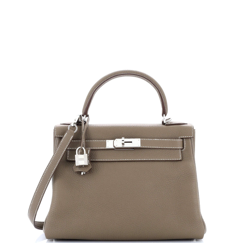 Hermes Kelly Handbag Grey Togo With