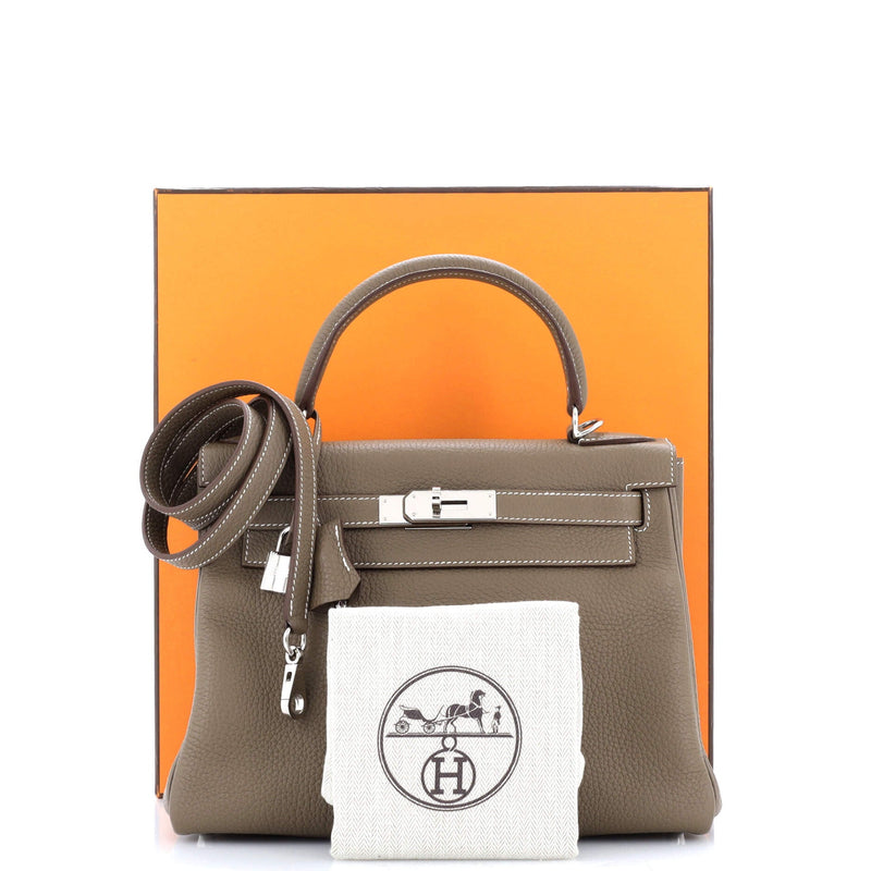 Hermes Kelly Handbag Grey Togo With