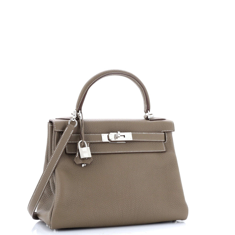 Hermes Kelly Handbag Grey Togo With