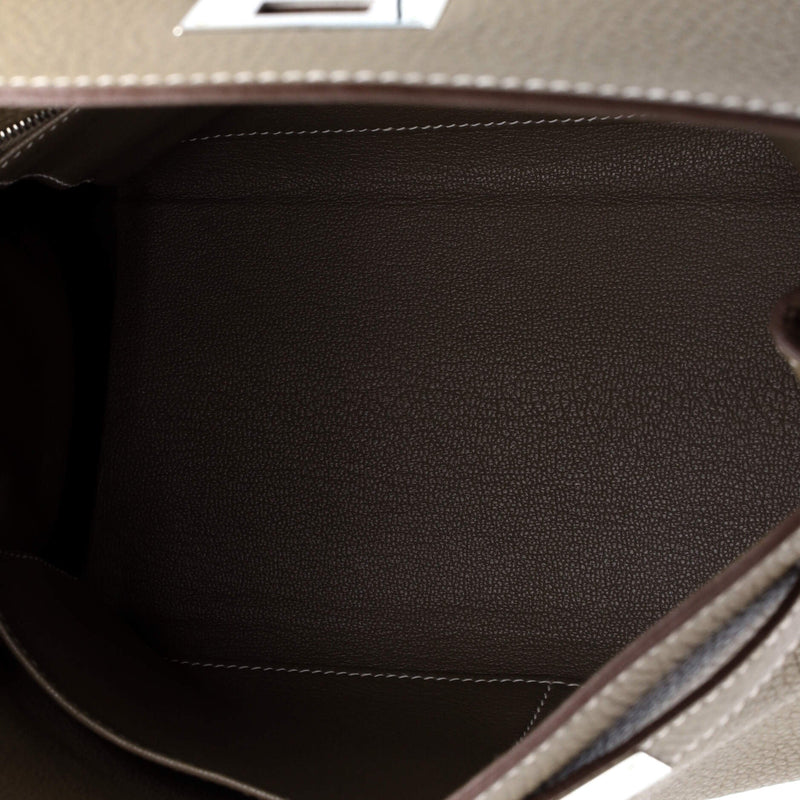 Hermes Kelly Handbag Grey Togo With