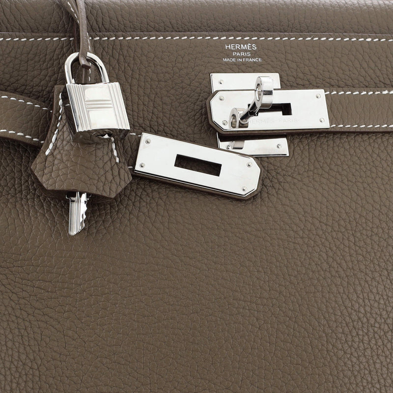 Hermes Kelly Handbag Grey Togo With