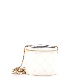 Chanel Cc Round Vanity Case With Chain