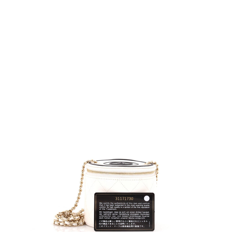 Chanel Cc Round Vanity Case With Chain