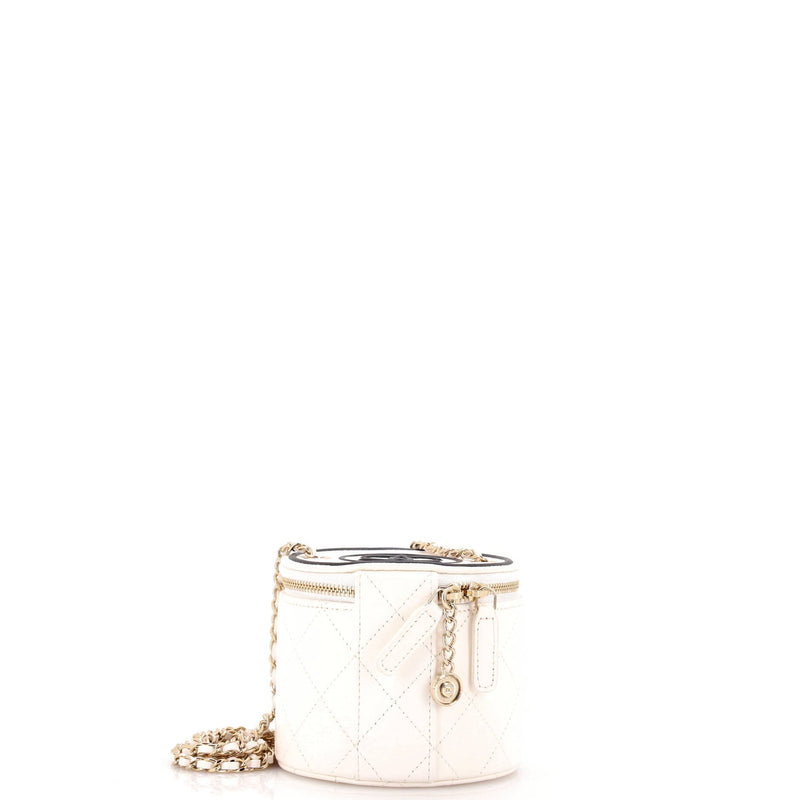 Chanel Cc Round Vanity Case With Chain