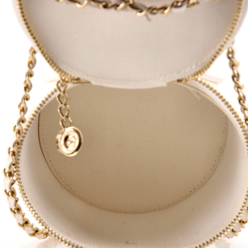 Chanel Cc Round Vanity Case With Chain