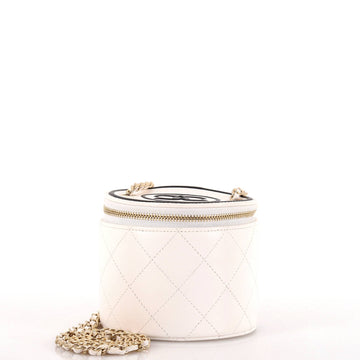 Chanel Cc Round Vanity Case With Chain