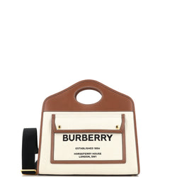 Burberry Logo Pocket Tote Canvas With