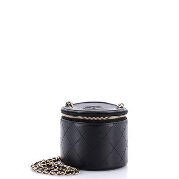 Chanel Cc Round Vanity Case With Chain