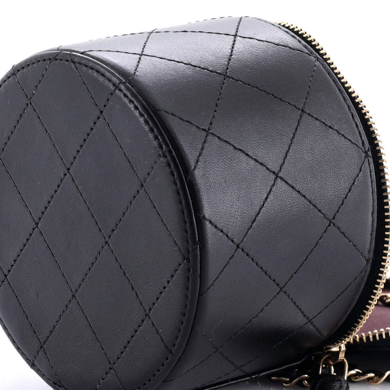 Chanel Cc Round Vanity Case With Chain