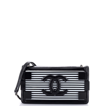 Chanel Boy Brick Flap Bag Striped Patent