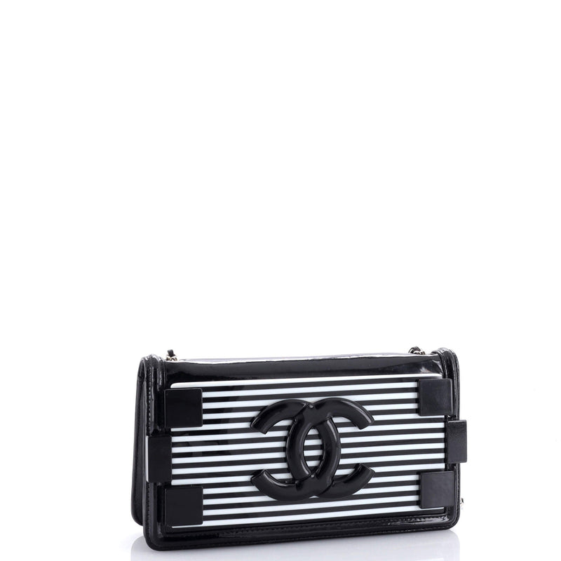 Chanel Boy Brick Flap Bag Striped Patent