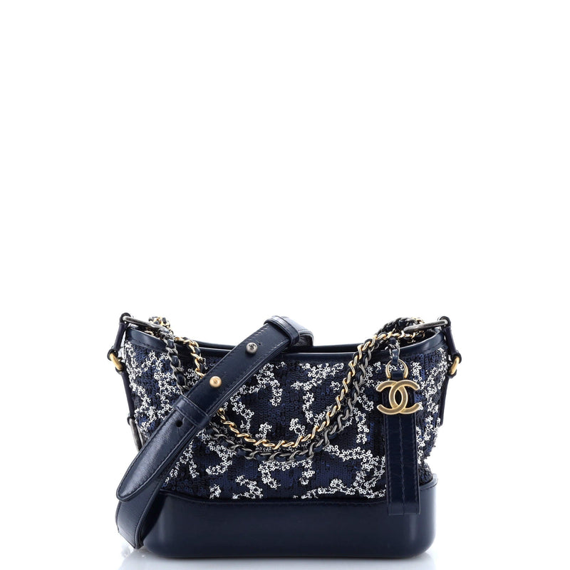 Chanel Gabrielle Hobo Logo Motif Sequins