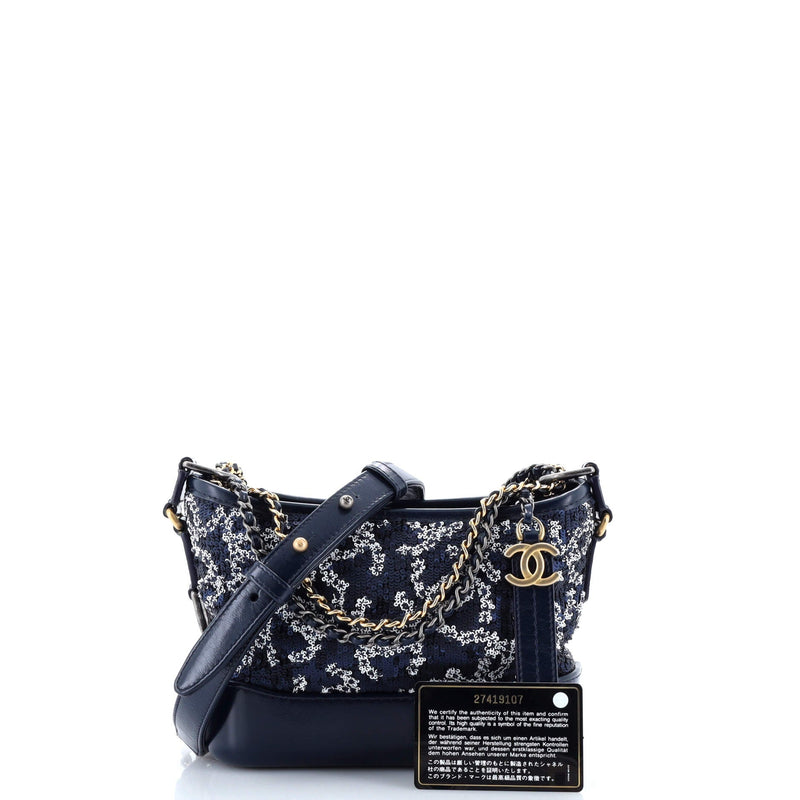 Chanel Gabrielle Hobo Logo Motif Sequins