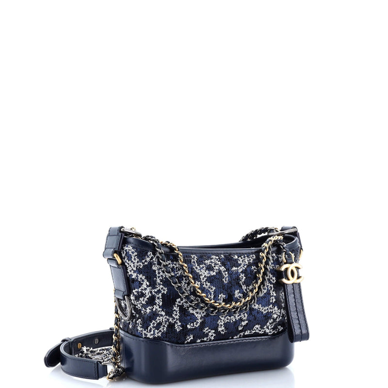 Chanel Gabrielle Hobo Logo Motif Sequins