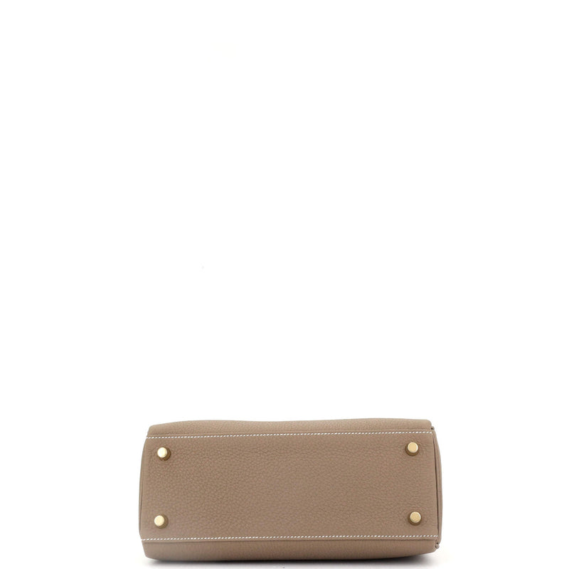 Hermes Kelly Handbag Grey Togo With Gold