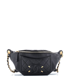Chanel Filigree Waist Bag Quilted Caviar