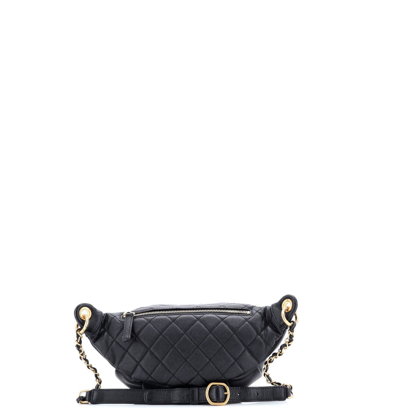 Chanel Filigree Waist Bag Quilted Caviar