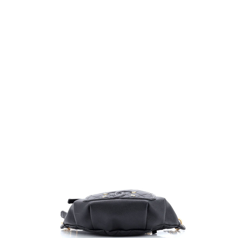 Chanel Filigree Waist Bag Quilted Caviar