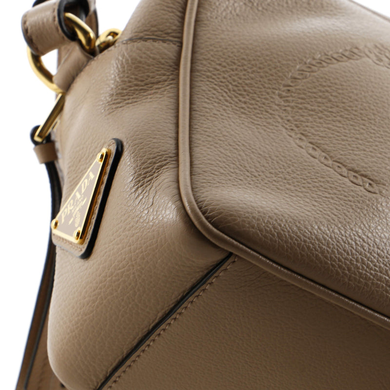 Prada Logo Camera Bag Embossed Leather