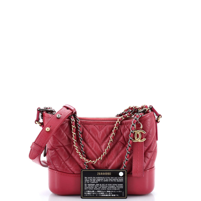 Chanel Gabrielle Hobo Chevron Aged