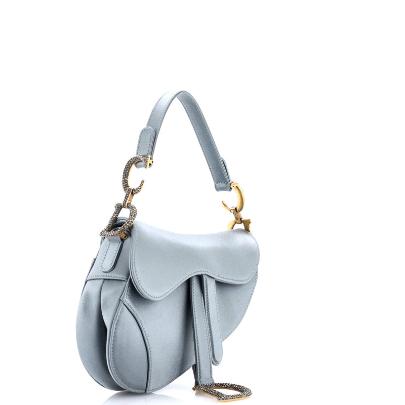 Christian Dior Saddle Handbag Satin With