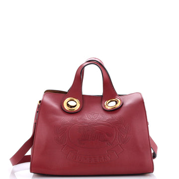 Burberry Crest Grommet Tote Embossed